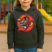 Fire Dragon Warrior Woman Kids Hoodie thumb 3