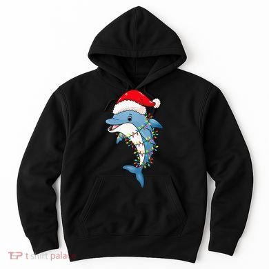 Festive Dolphin with Christmas Lights Hoodie