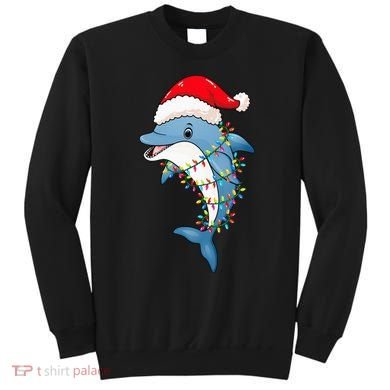 Festive Dolphin with Christmas Lights Sweatshirt