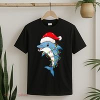 Festive Dolphin with Christmas Lights T-Shirt thumb 2