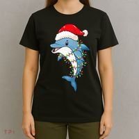 Festive Dolphin with Christmas Lights T-Shirt thumb 4