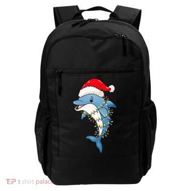 Festive Dolphin with Christmas Lights Backpack