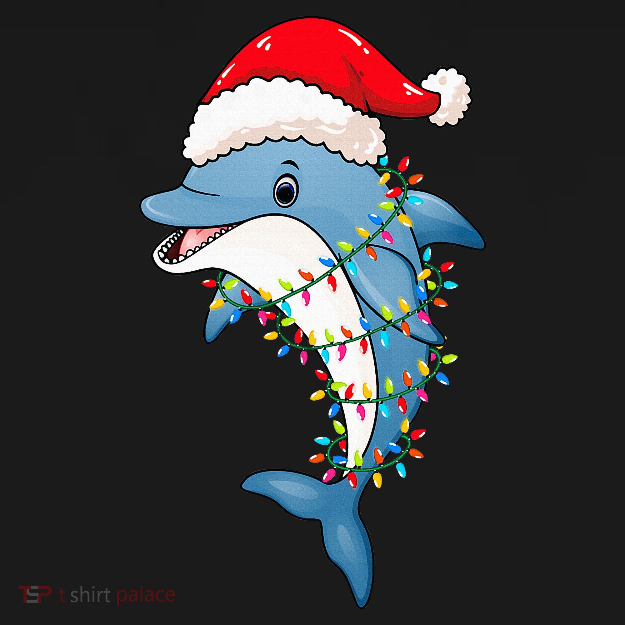 Festive Dolphin with Christmas Lights Coaster