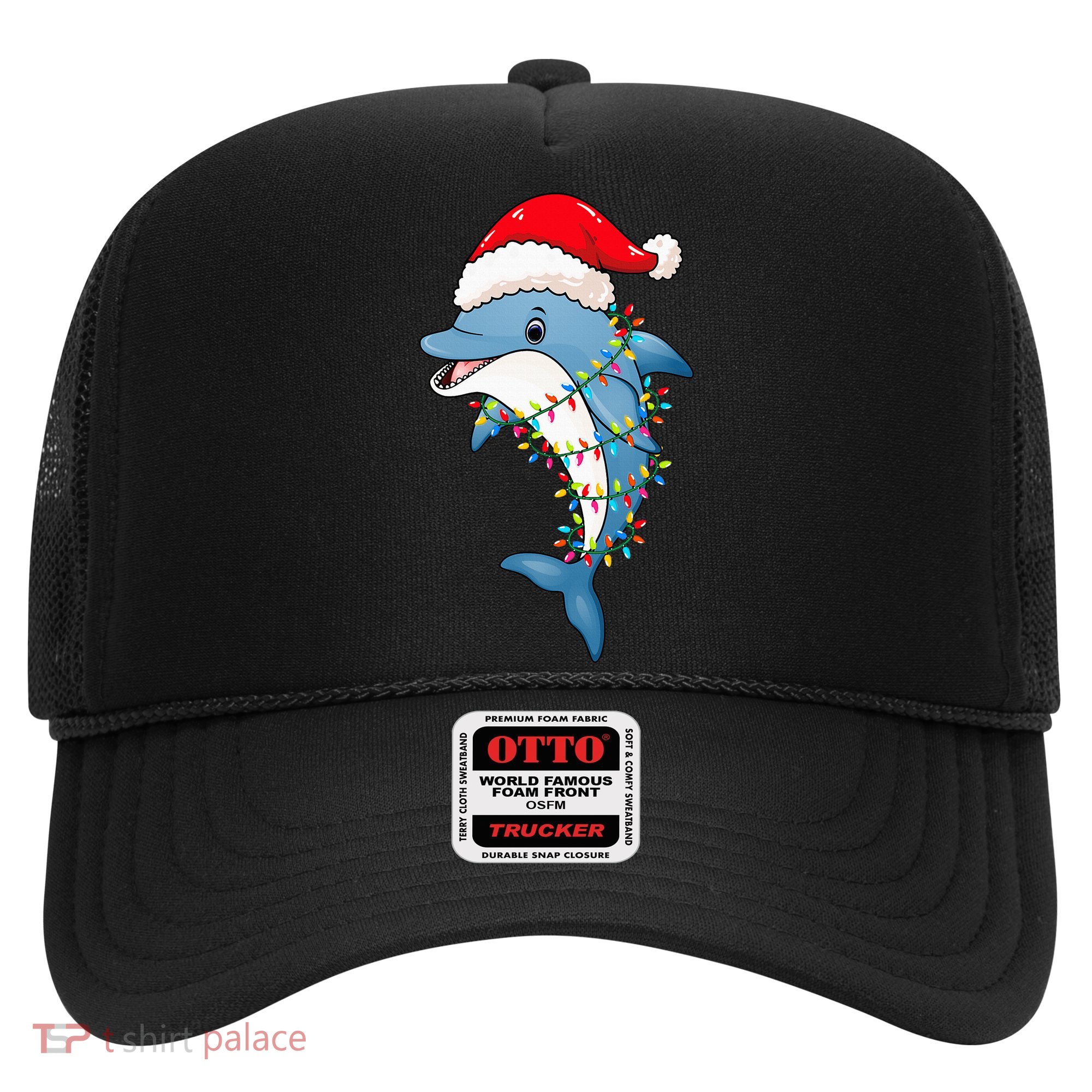 Festive Dolphin with Christmas Lights Hat