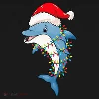 Festive Dolphin with Christmas Lights Toddler Hoodie thumb 2