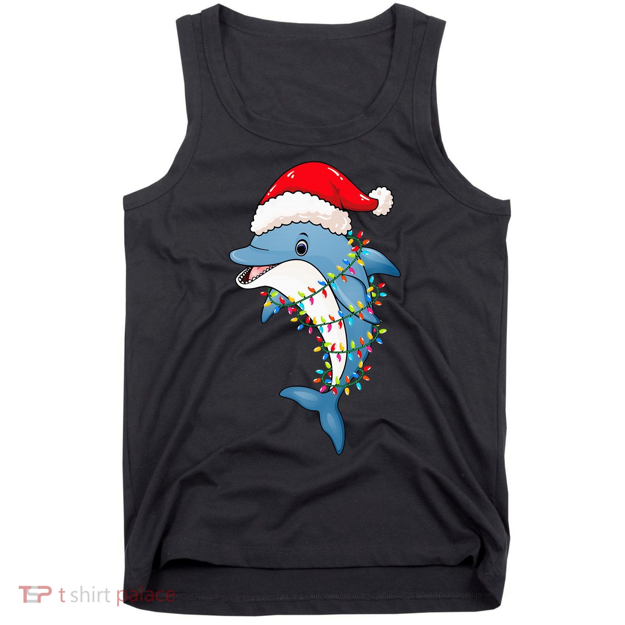 Festive Dolphin with Christmas Lights Tank Top