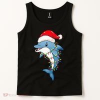 Festive Dolphin with Christmas Lights Tank Top thumb 2