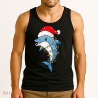 Festive Dolphin with Christmas Lights Tank Top thumb 3