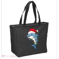 Festive Dolphin with Christmas Lights Tote Bag thumb 2