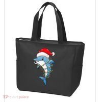 Festive Dolphin with Christmas Lights Tote Bag thumb 3