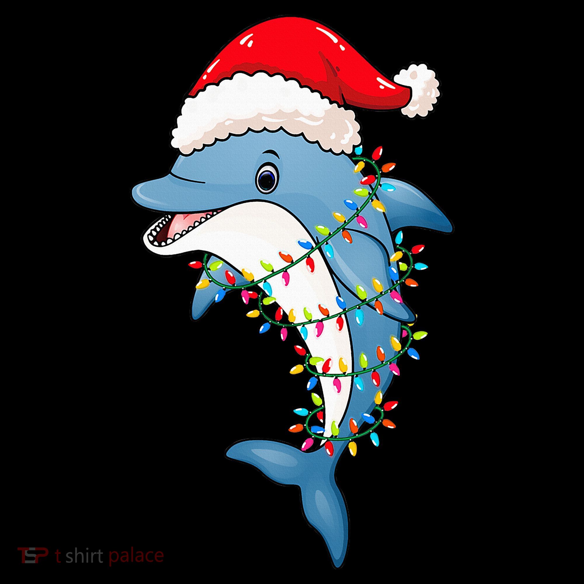 Festive Dolphin with Christmas Lights Tote Bag