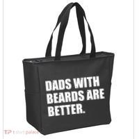 Funny Dads With Beards Are Better Tote Bag thumb 2