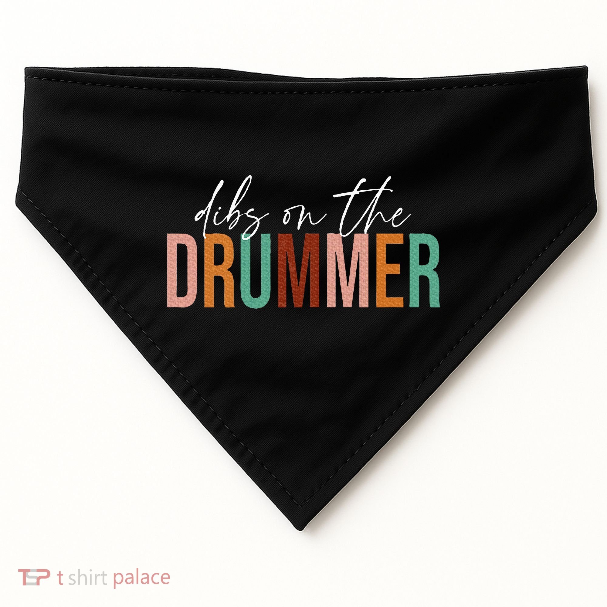 Funny Drummer Wife Dibs On The Drummer USA-Made Doggie Bandana