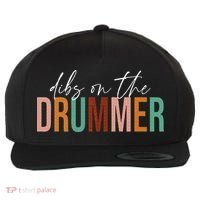 Funny Drummer Wife Dibs On The Drummer Wool Snapback Cap thumb 0