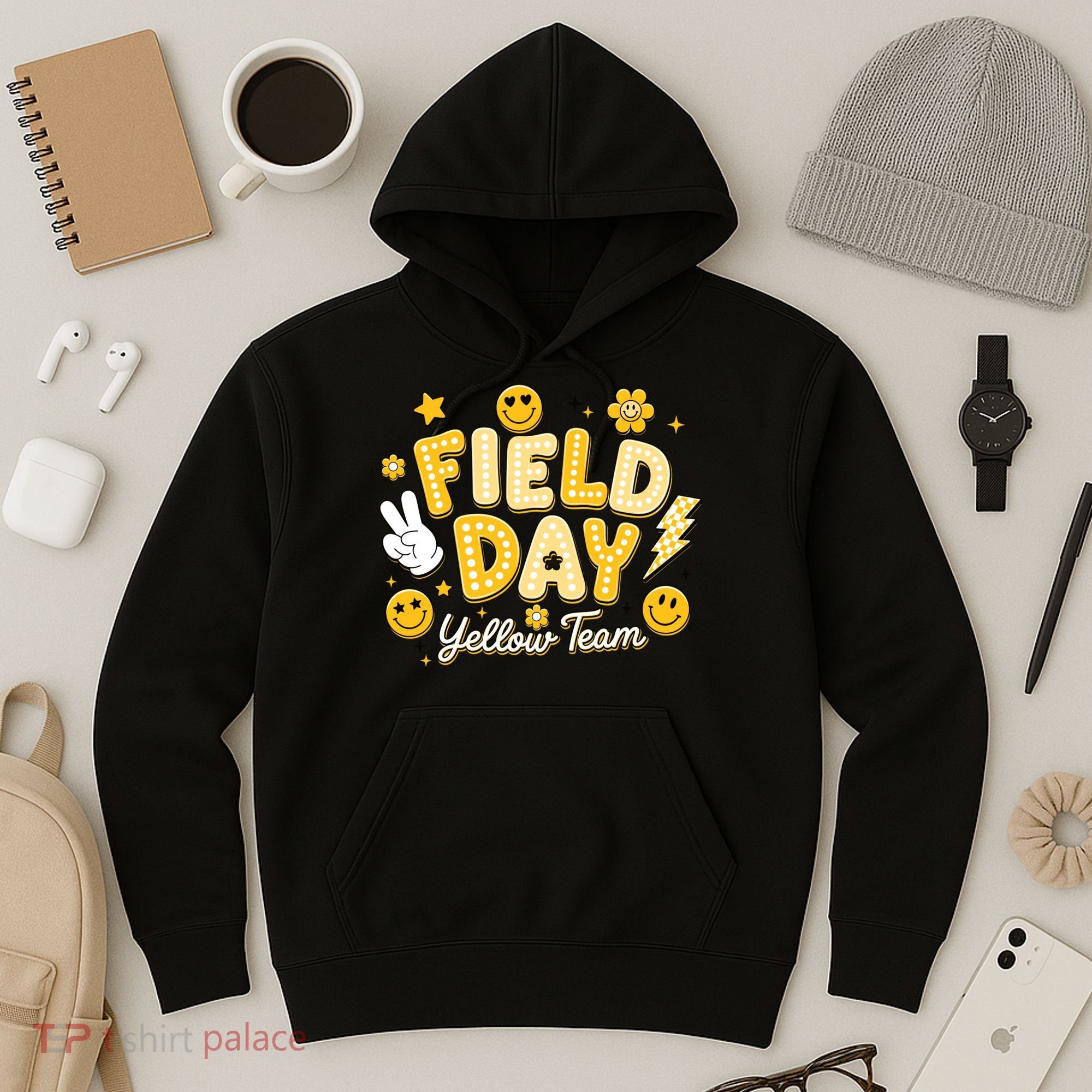 Field Day Yellow Team School Game Competiion Hoodie