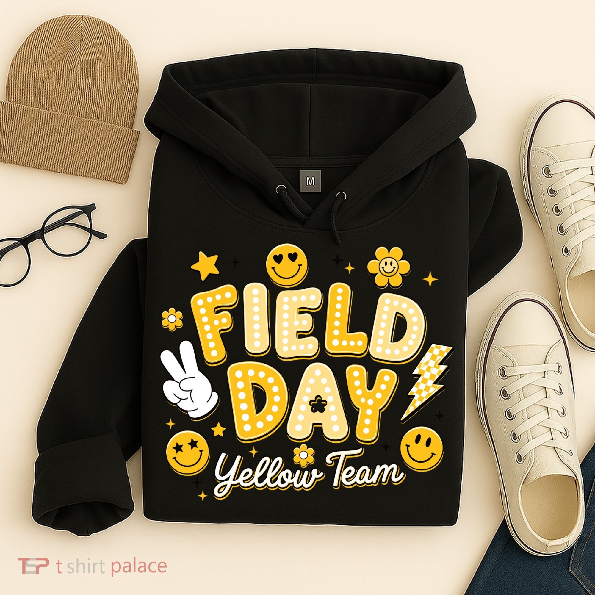 Field Day Yellow Team School Game Competiion Hoodie