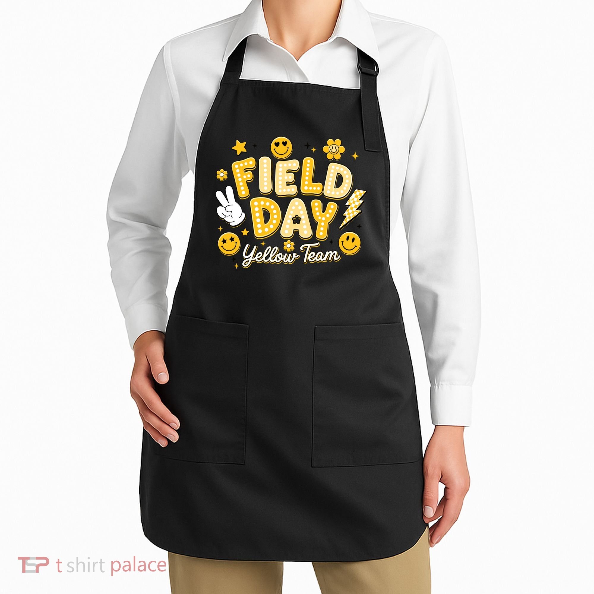 Field Day Yellow Team School Game Competiion Apron
