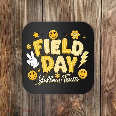 Field Day Yellow Team School Game Competiion Coaster