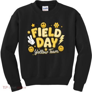 Field Day Yellow Team School Game Competiion Kids Sweatshirt