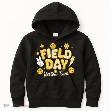 Field Day Yellow Team School Game Competiion Kids Hoodie