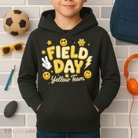 Field Day Yellow Team School Game Competiion Kids Hoodie thumb 2