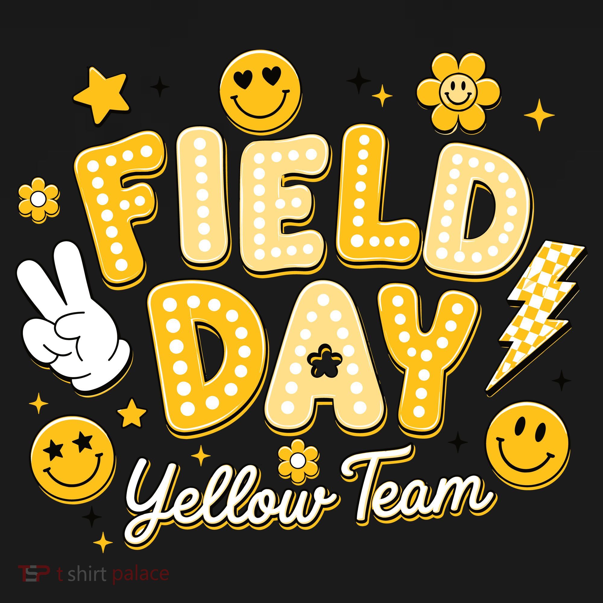Field Day Yellow Team School Game Competiion Kids Hoodie