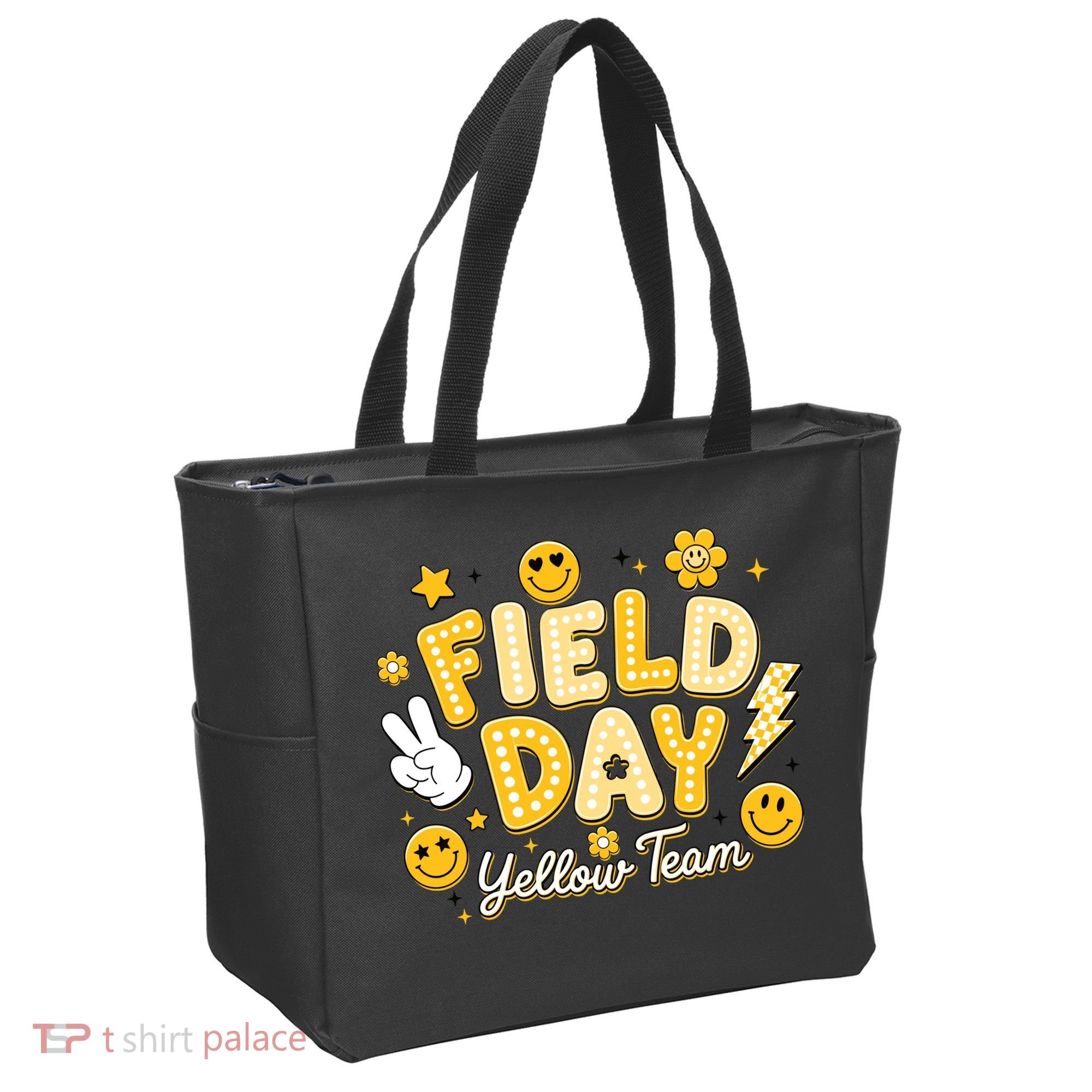 Field Day Yellow Team School Game Competiion Tote Bag