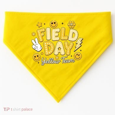 Field Day Yellow Team School Game Competiion USA-Made Doggie Bandana