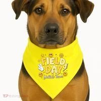 Field Day Yellow Team School Game Competiion USA-Made Doggie Bandana thumb 1