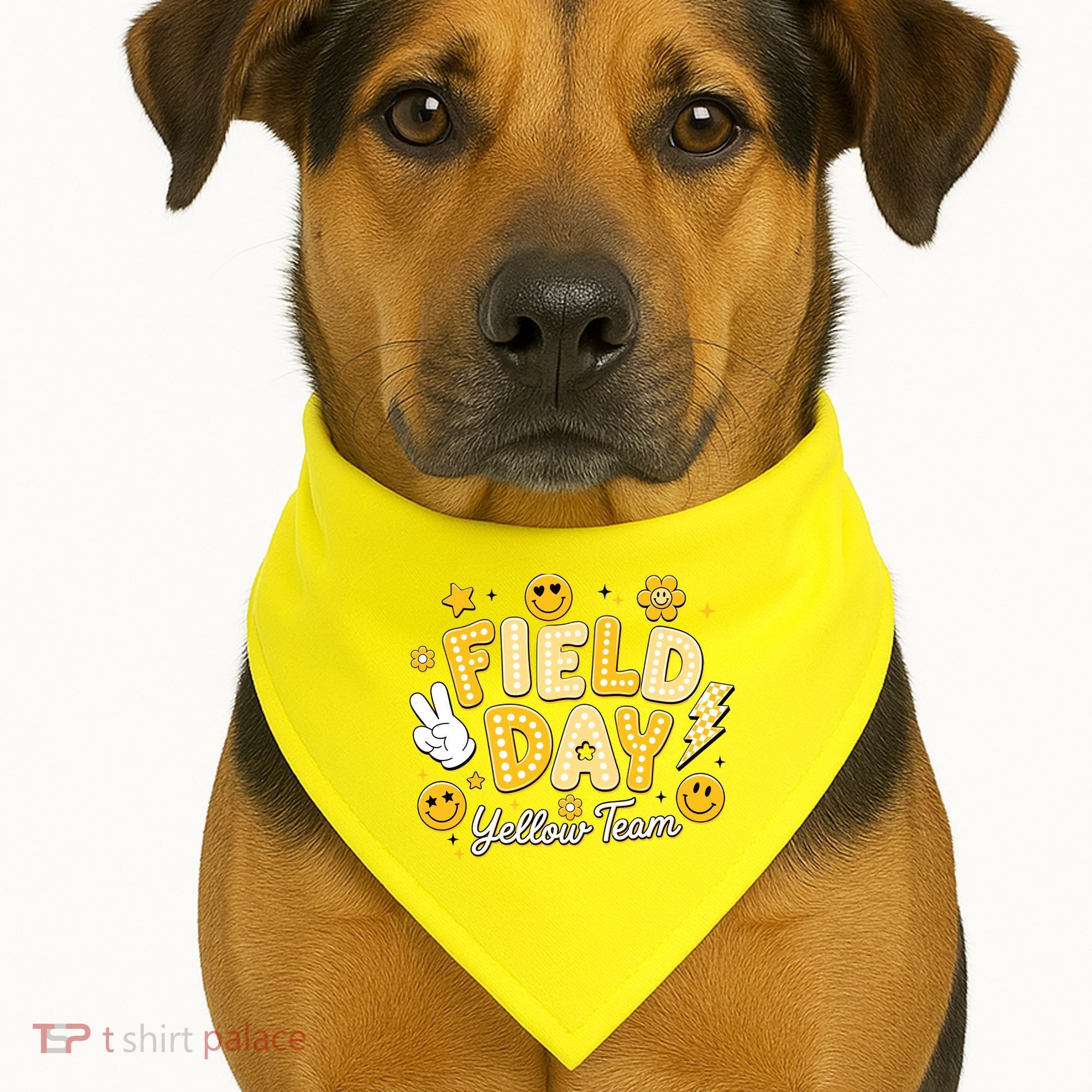 Field Day Yellow Team School Game Competiion USA-Made Doggie Bandana