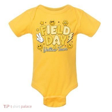 Field Day Yellow Team School Game Competiion Baby Bodysuit