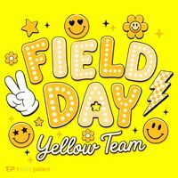 Field Day Yellow Team School Game Competiion Kids Long Sleeve Shirt thumb 2