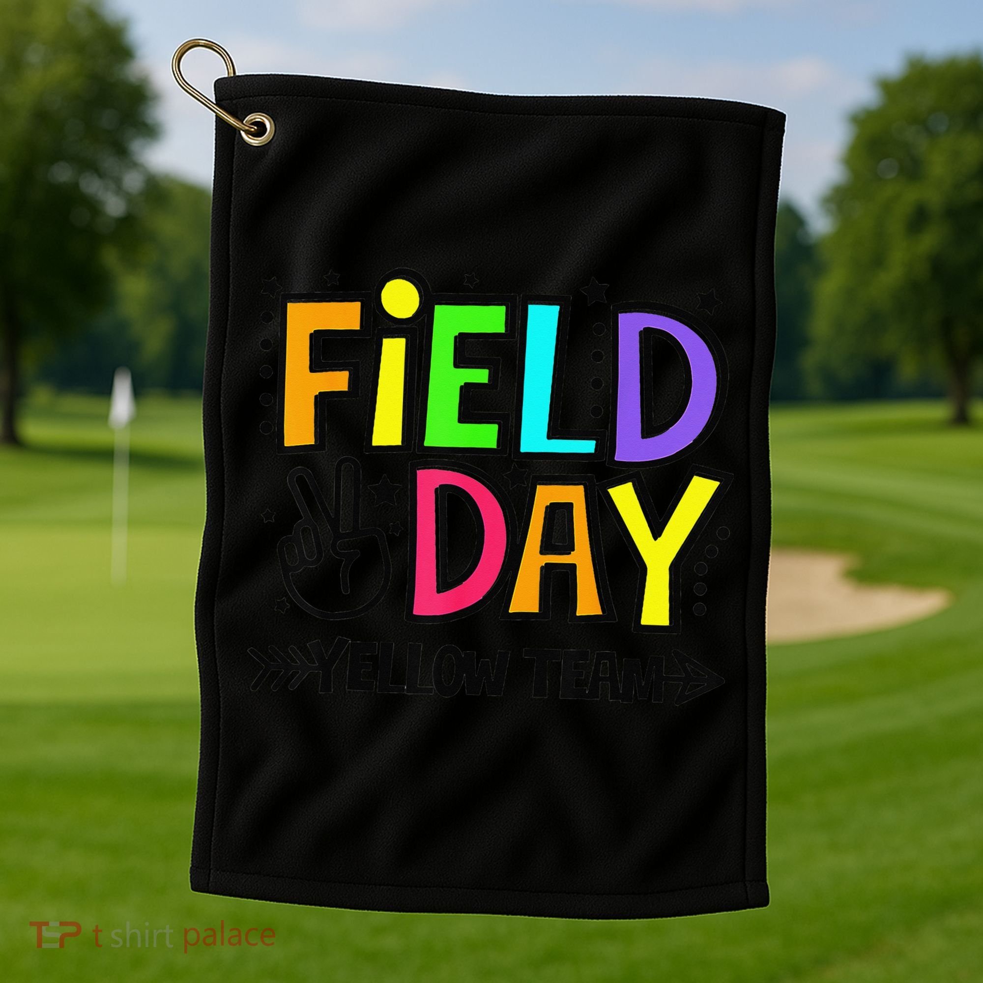 Field Day Yellow Team Funny For Teacher Field Day Games Golf Towel