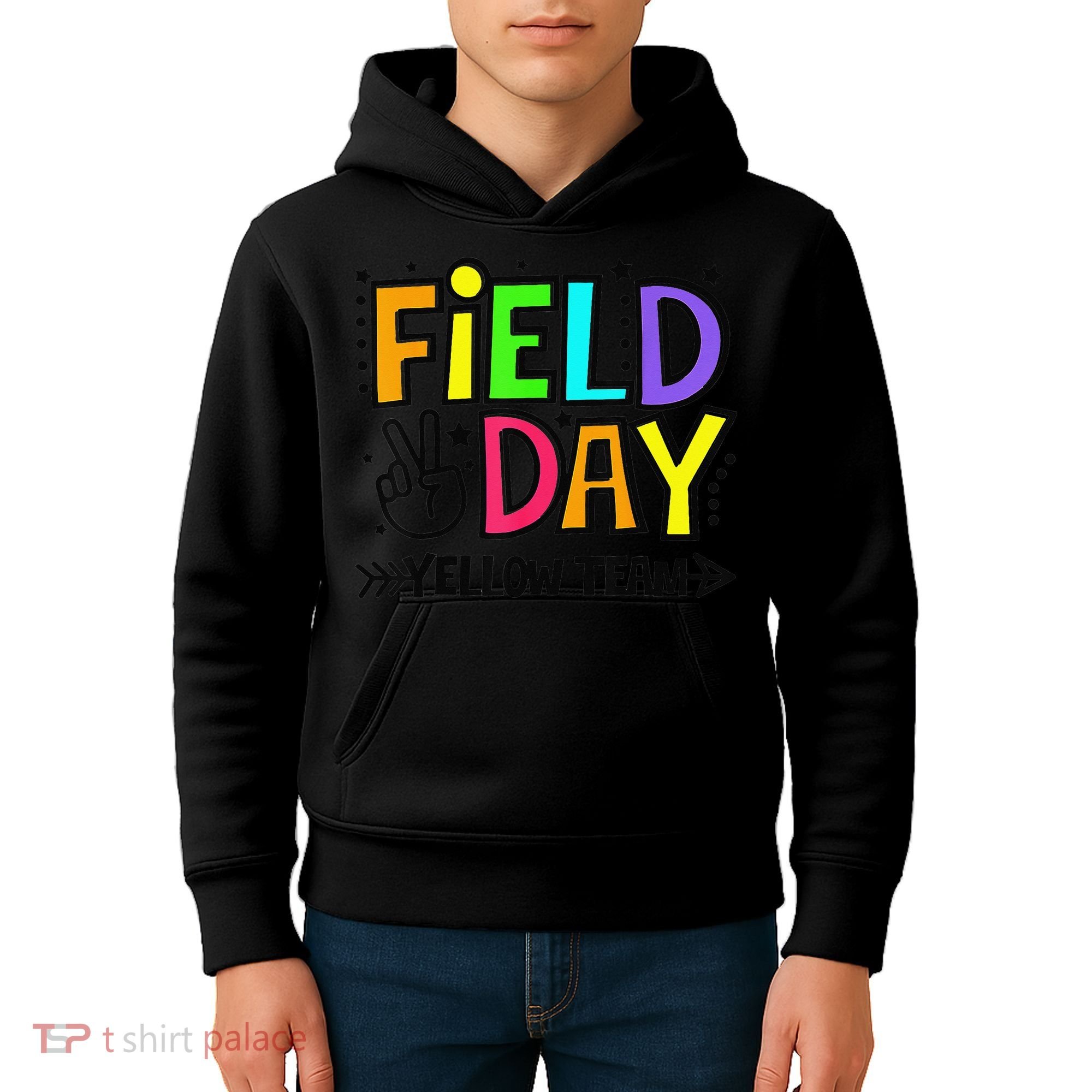 Field Day Yellow Team Funny For Teacher Field Day Games Kids Hoodie