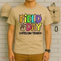 Field Day Yellow Team Funny For Teacher Field Day Games T-Shirt thumb 6