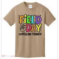 Field Day Yellow Team Funny For Teacher Field Day Games Kids T-Shirt thumb 0