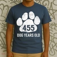 Funny Dog Years Old Vintage 65th Birthday Gag Gift T-Shirt thumb 3