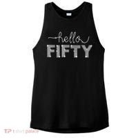 Fifty EST 1973 Born In 1973 50th Birthday Ladies PosiCharge Tri-Blend Wicking Tank thumb 0
