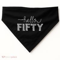 Fifty EST 1973 Born In 1973 50th Birthday USA-Made Doggie Bandana thumb 0