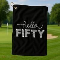 Fifty EST 1973 Born In 1973 50th Birthday Golf Towel thumb 1