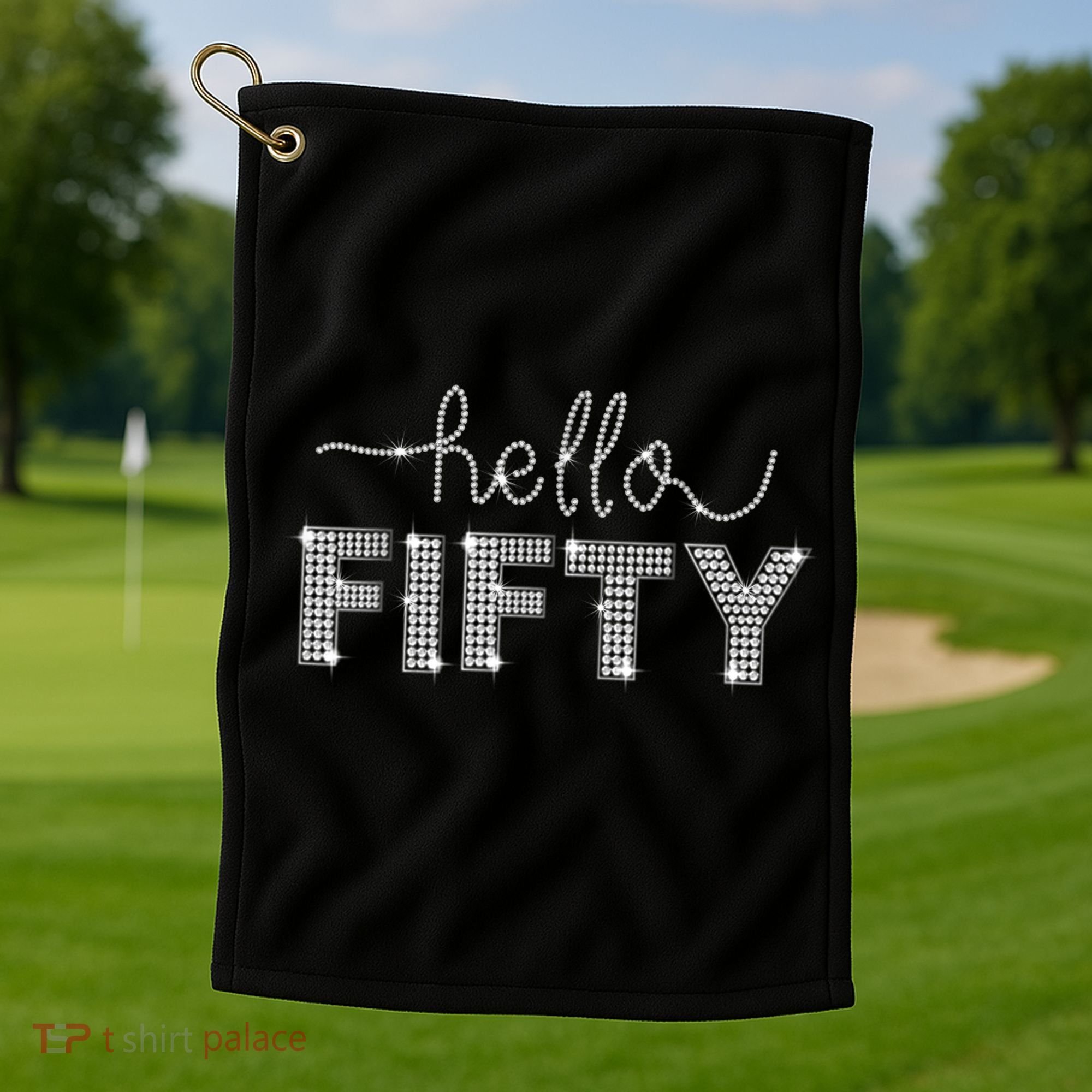 Fifty EST 1973 Born In 1973 50th Birthday Golf Towel