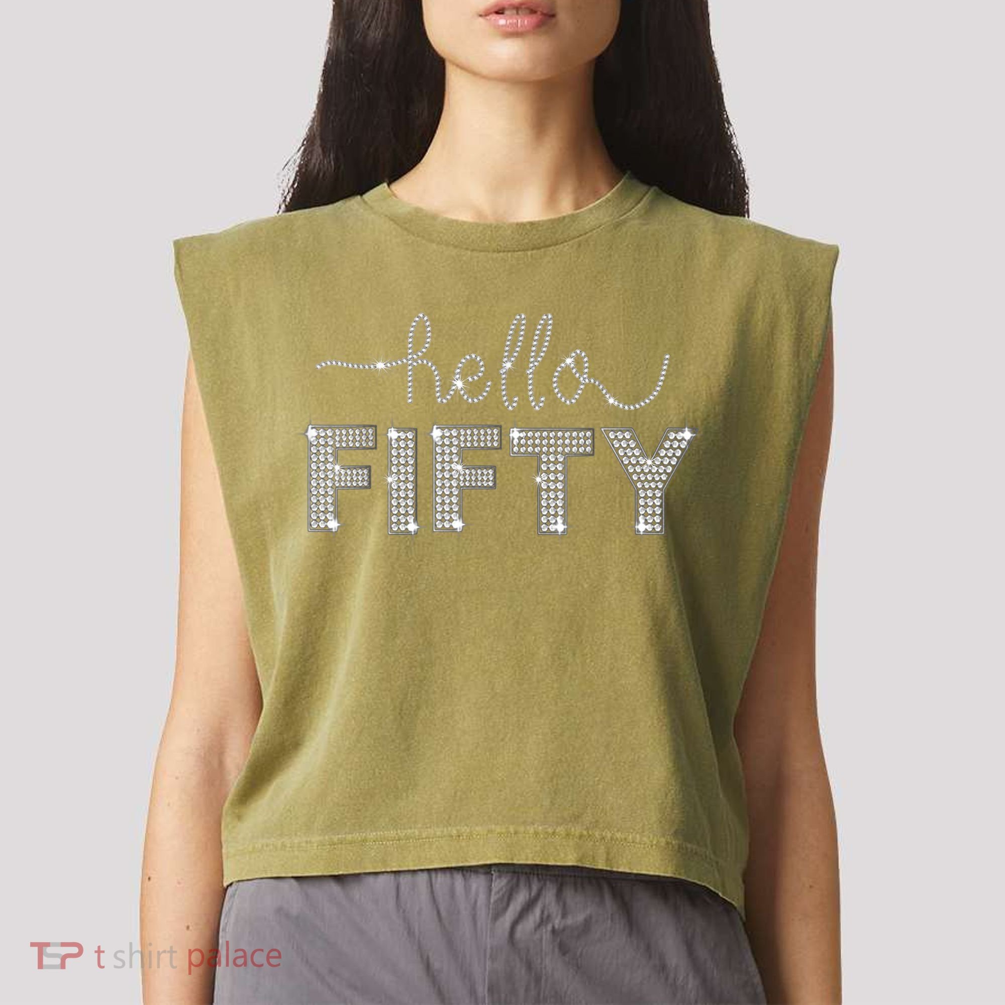 Fifty EST 1973 Born In 1973 50th Birthday Garment-Dyed Women's Muscle Tee