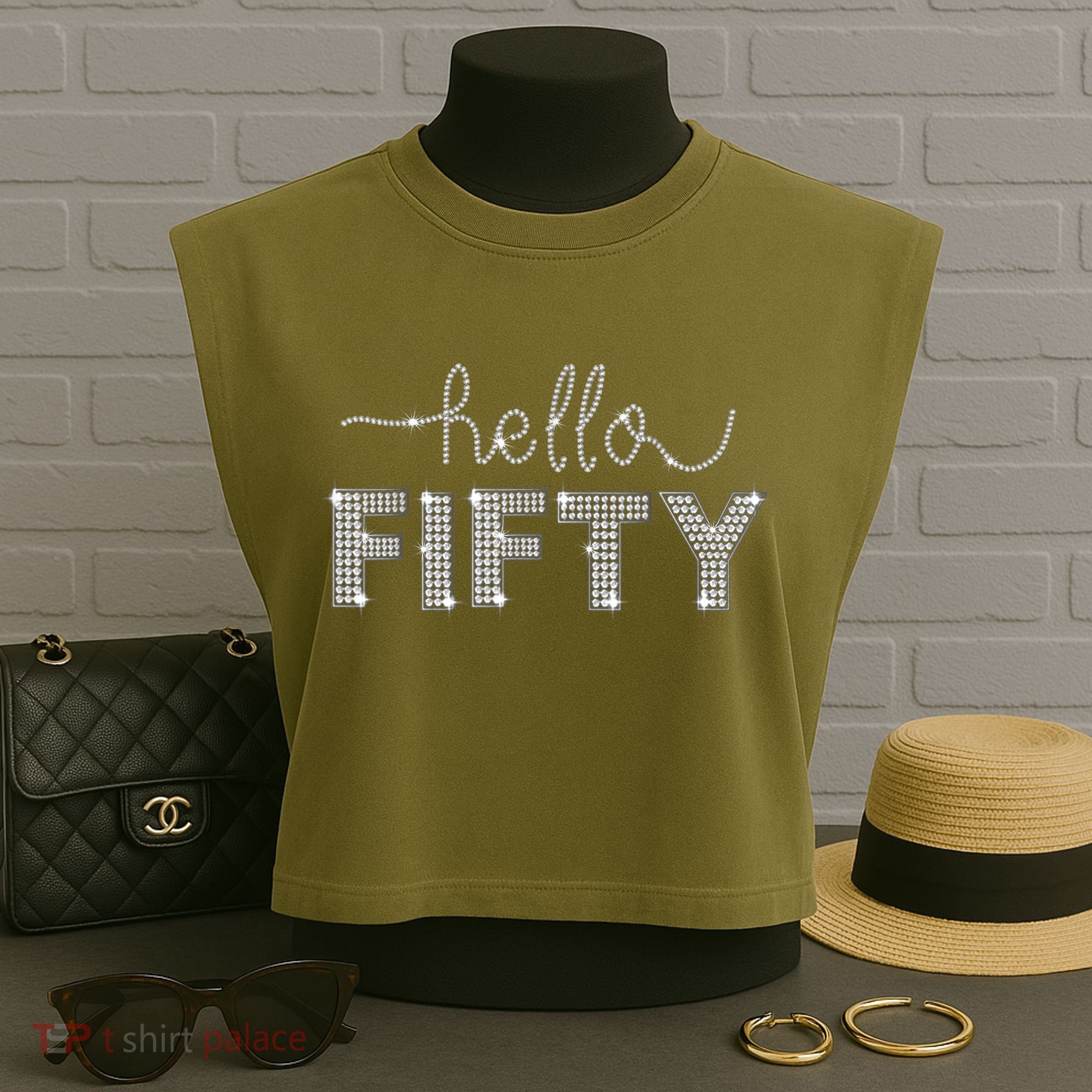 Fifty EST 1973 Born In 1973 50th Birthday Garment-Dyed Women's Muscle Tee