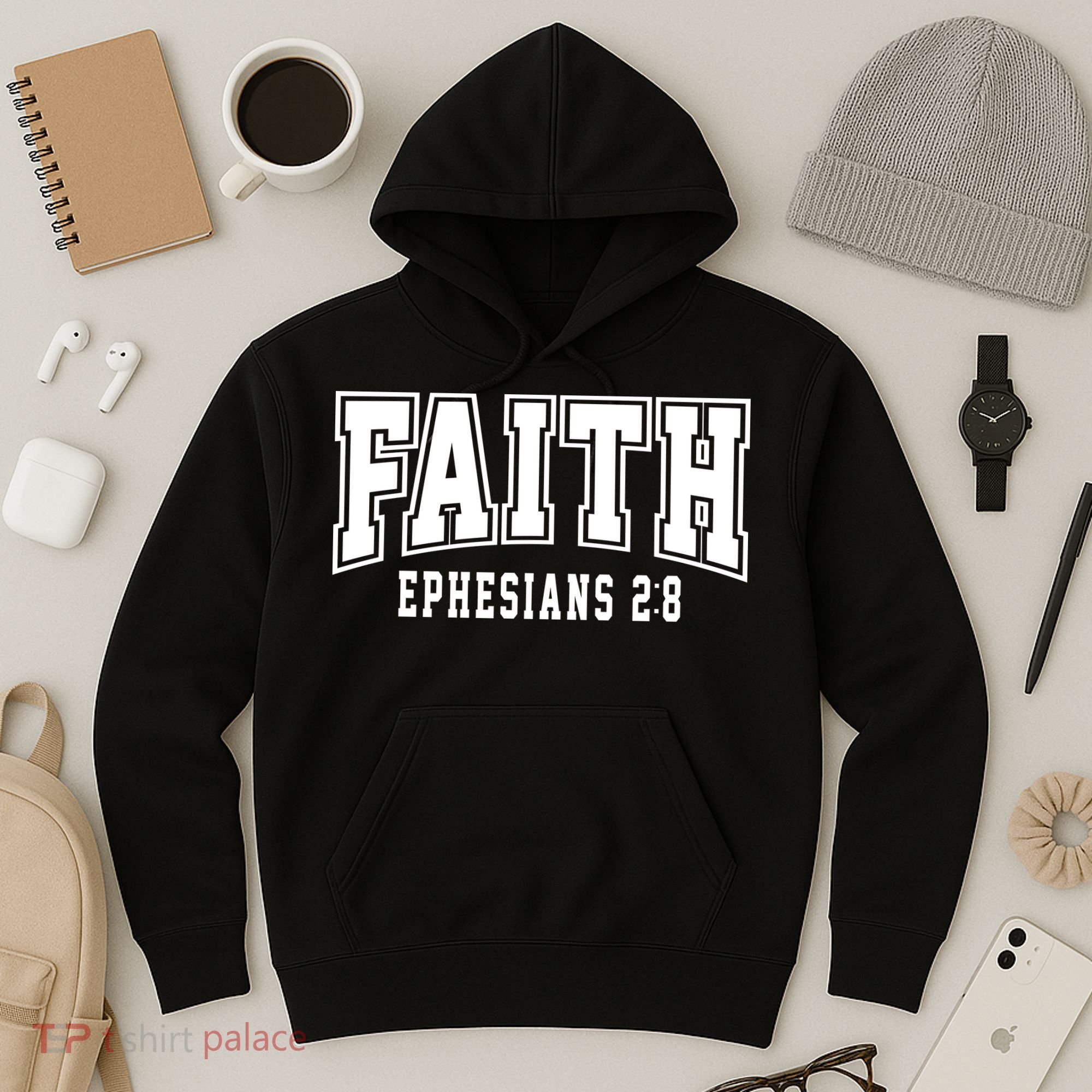 Faith Ephesians 2:8 Bible Verse Christian Hoodie