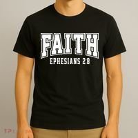 Faith Ephesians 2:8 Bible Verse Christian T-Shirt thumb 3