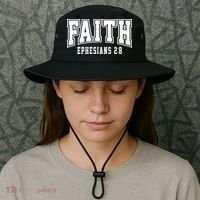 Faith Ephesians 2:8 Bible Verse Christian Bucket Hat thumb 3