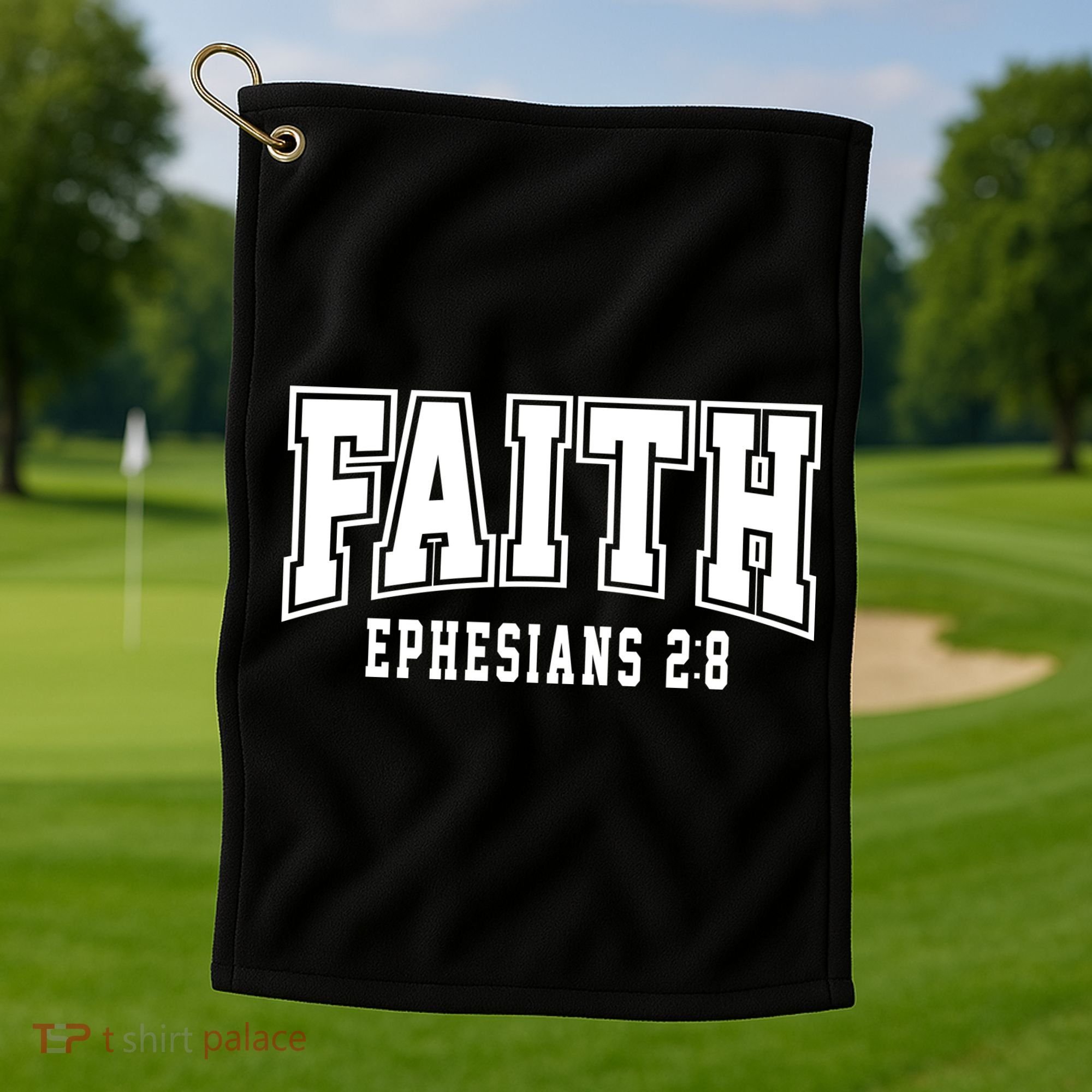 Faith Ephesians 2:8 Bible Verse Christian Golf Towel