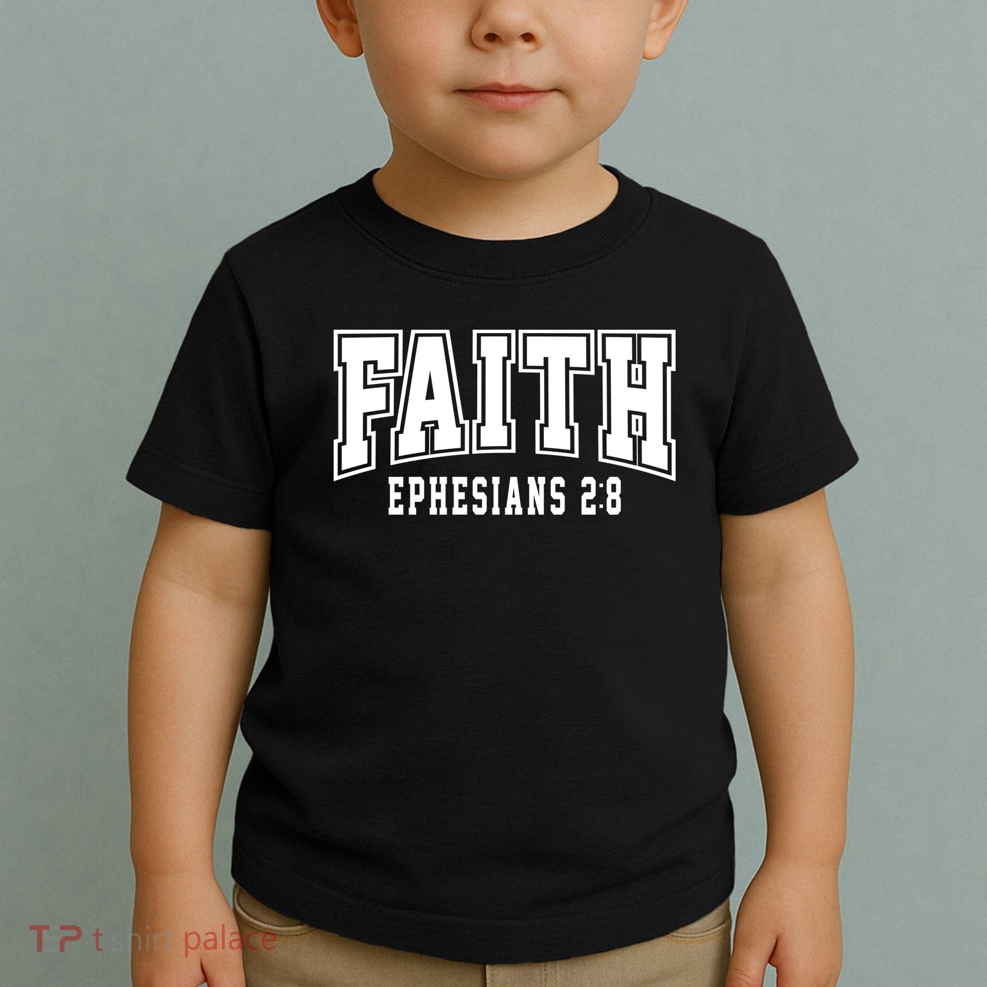 Faith Ephesians 2:8 Bible Verse Christian Toddler T-Shirt