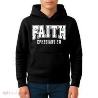 Faith Ephesians 2:8 Bible Verse Christian Kids Hoodie thumb 4