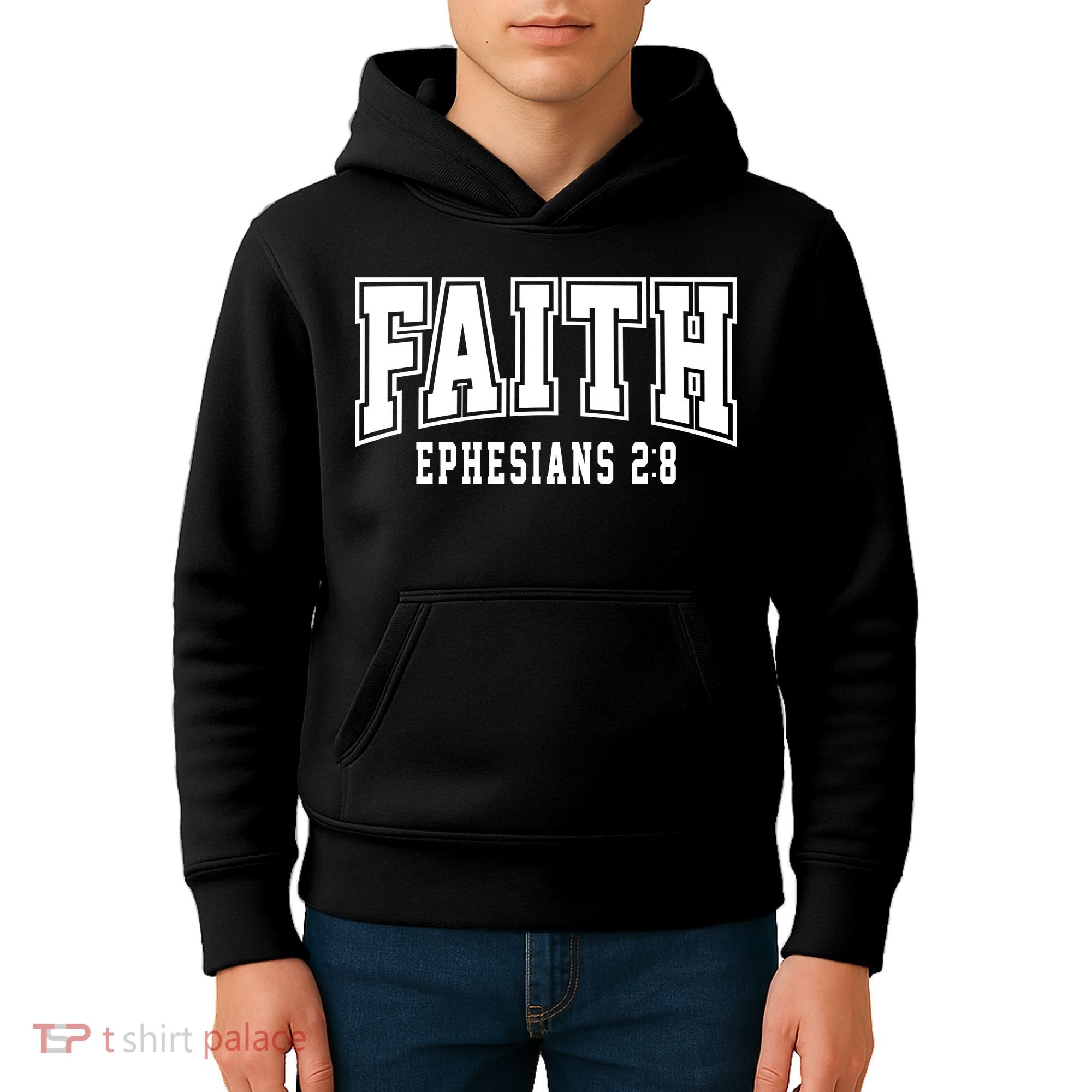 Faith Ephesians 2:8 Bible Verse Christian Kids Hoodie